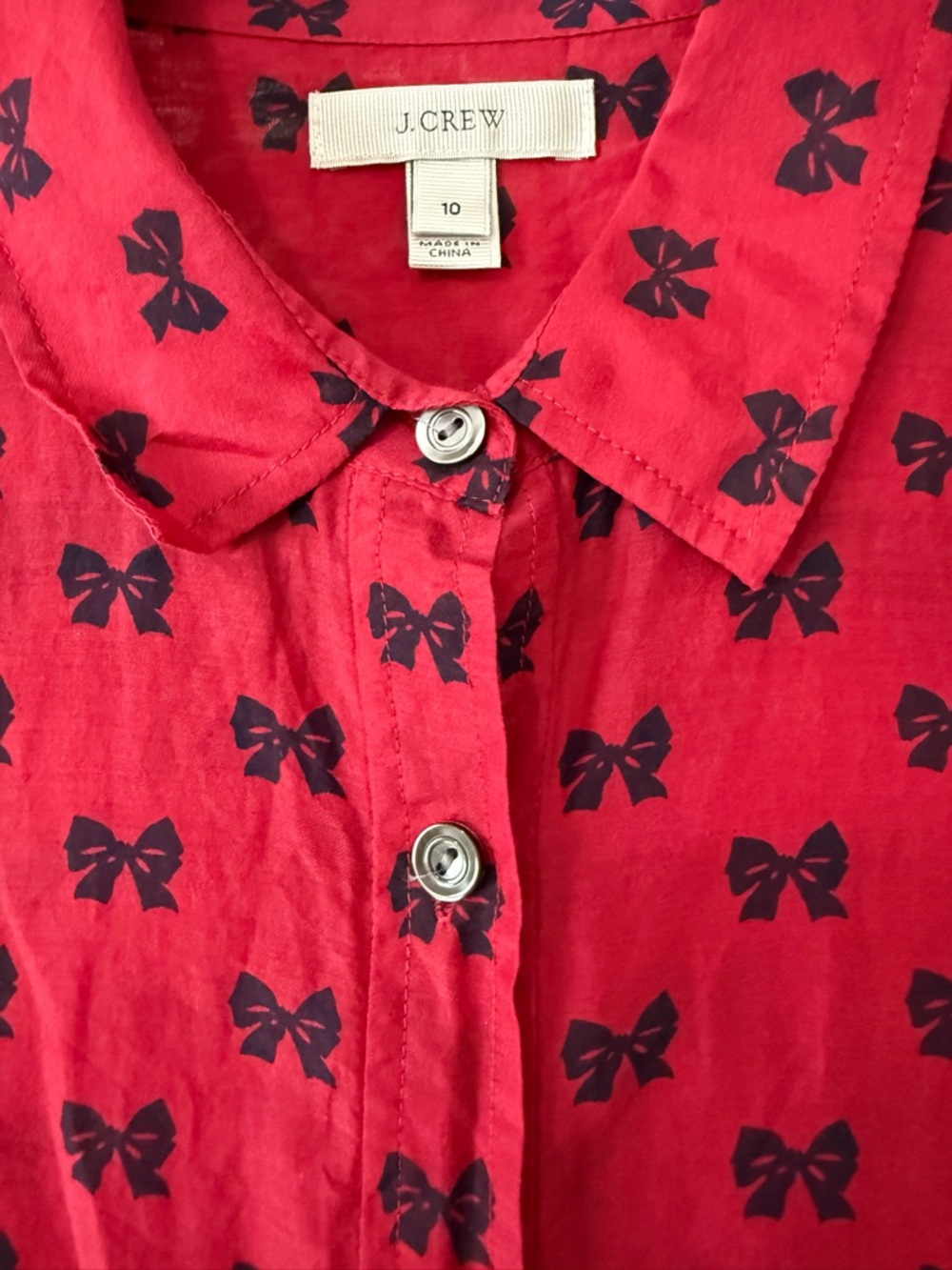 J.Crew Boy Popover in Bows size 10 - Picture 4 of 7